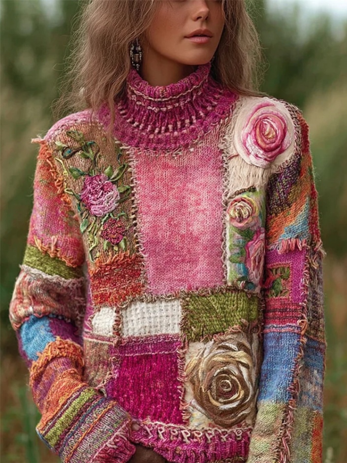 Womens Casual Round-Neck Top With Digital Print - Image 2